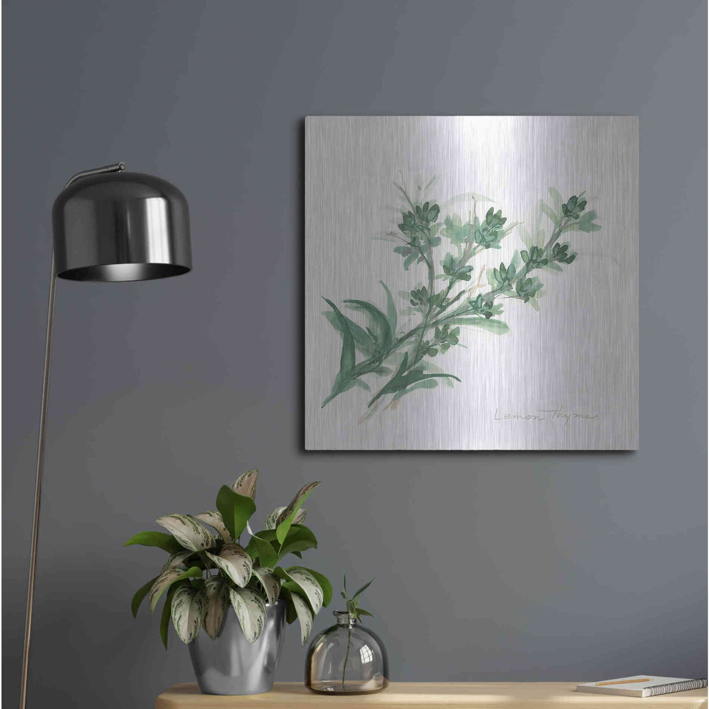 Luxe Metal Art 'Lemon Thyme' by Chris Paschke, Metal Wall Art,24x24