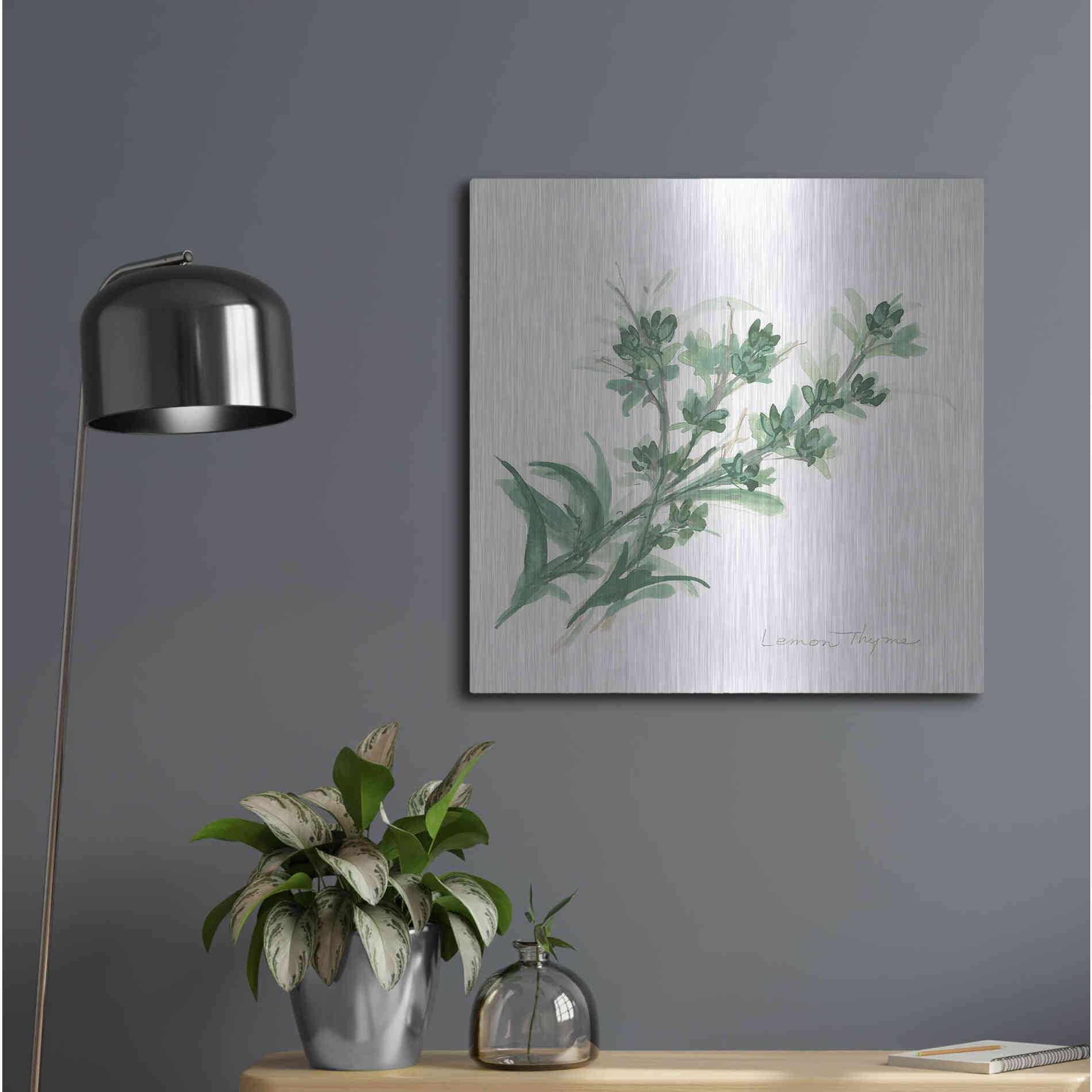 Luxe Metal Art 'Lemon Thyme' by Chris Paschke, Metal Wall Art,24x24