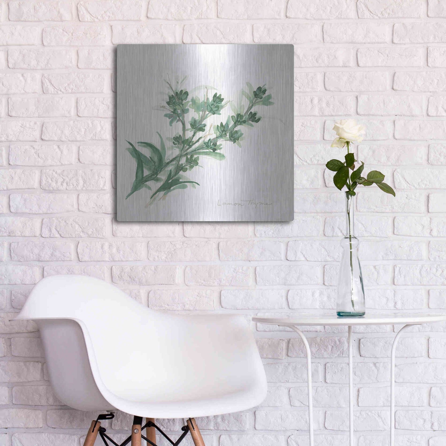 Luxe Metal Art 'Lemon Thyme' by Chris Paschke, Metal Wall Art,24x24
