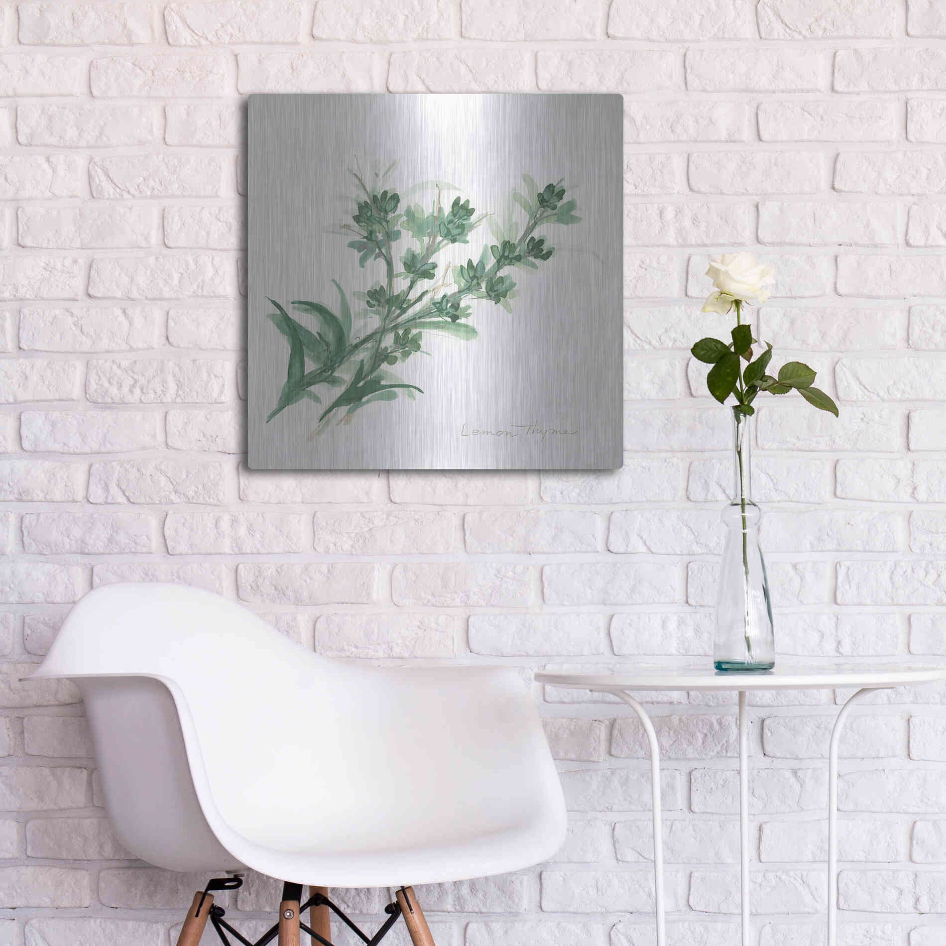 Luxe Metal Art 'Lemon Thyme' by Chris Paschke, Metal Wall Art,24x24