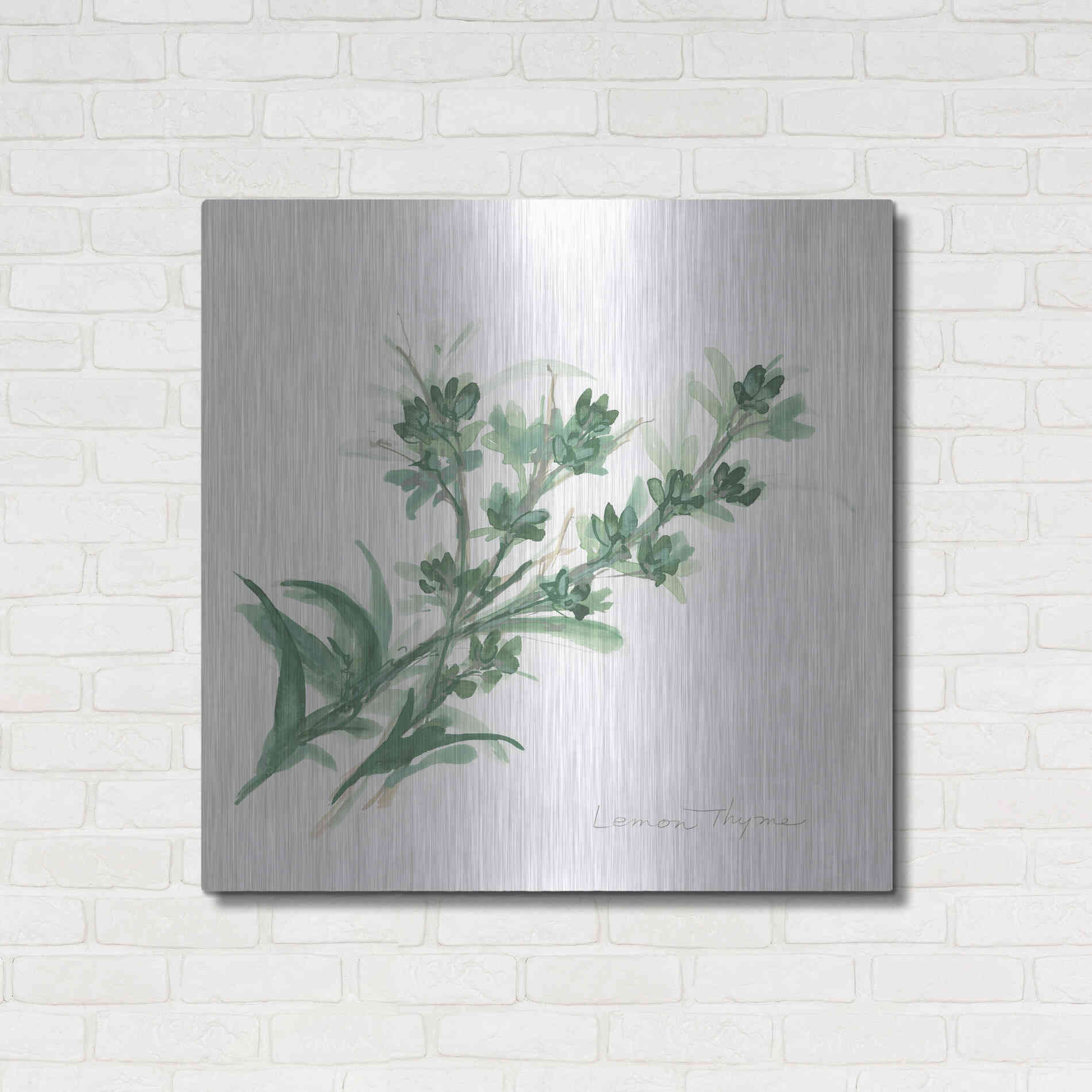 Luxe Metal Art 'Lemon Thyme' by Chris Paschke, Metal Wall Art,36x36