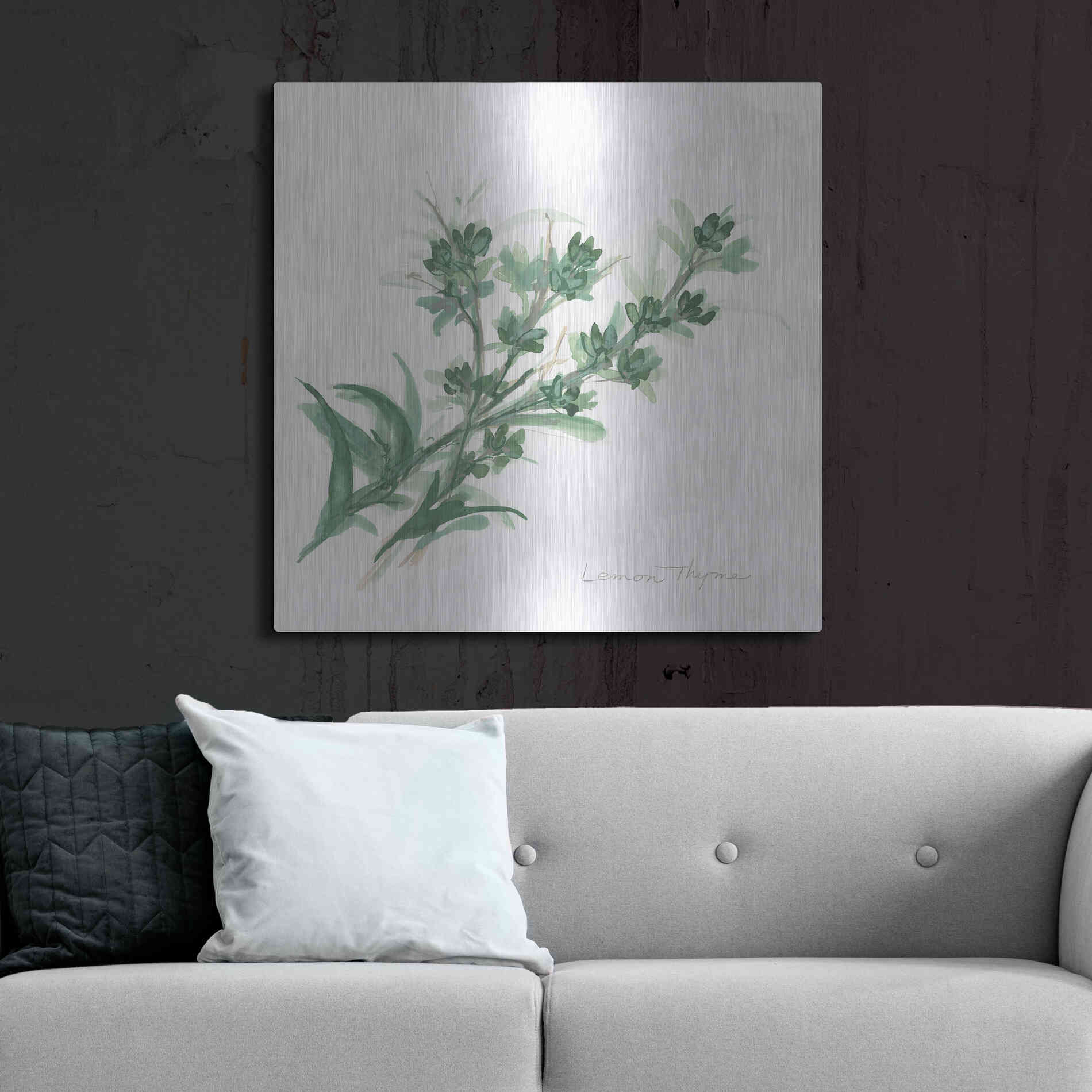 Luxe Metal Art 'Lemon Thyme' by Chris Paschke, Metal Wall Art,36x36