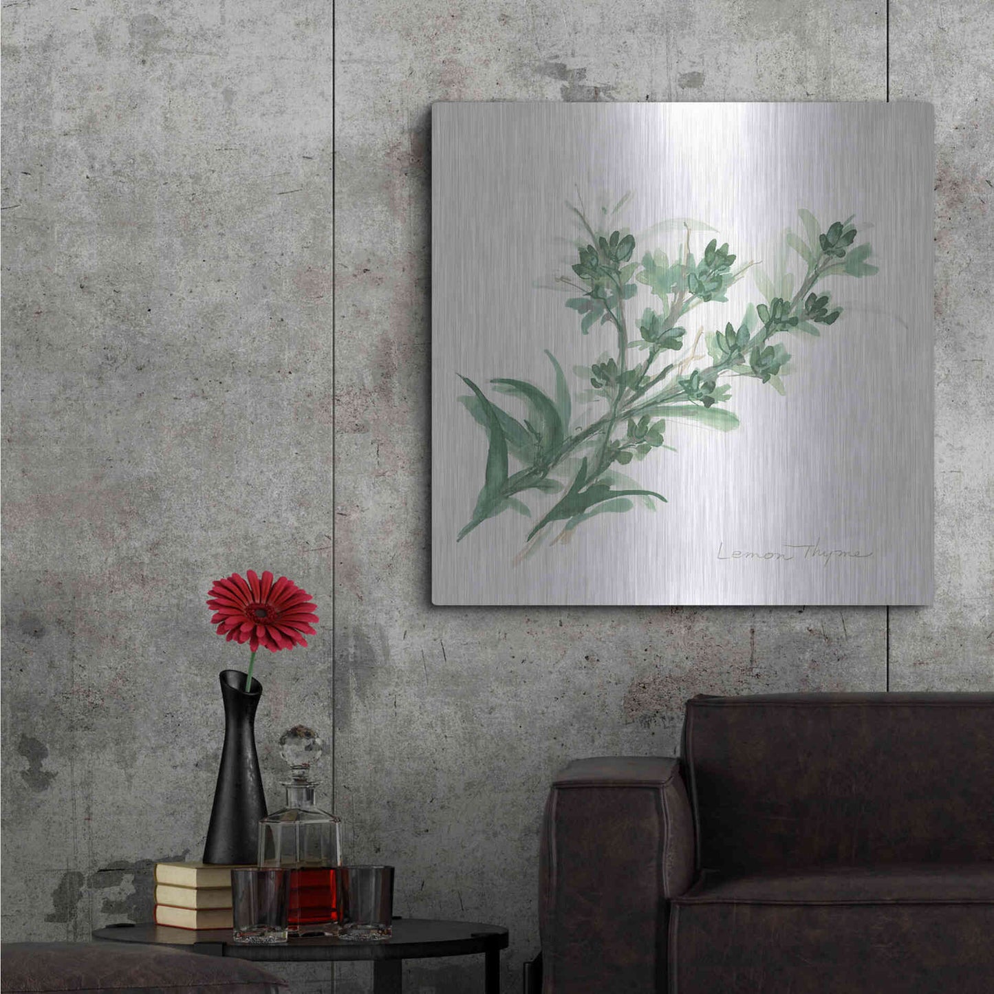 Luxe Metal Art 'Lemon Thyme' by Chris Paschke, Metal Wall Art,36x36