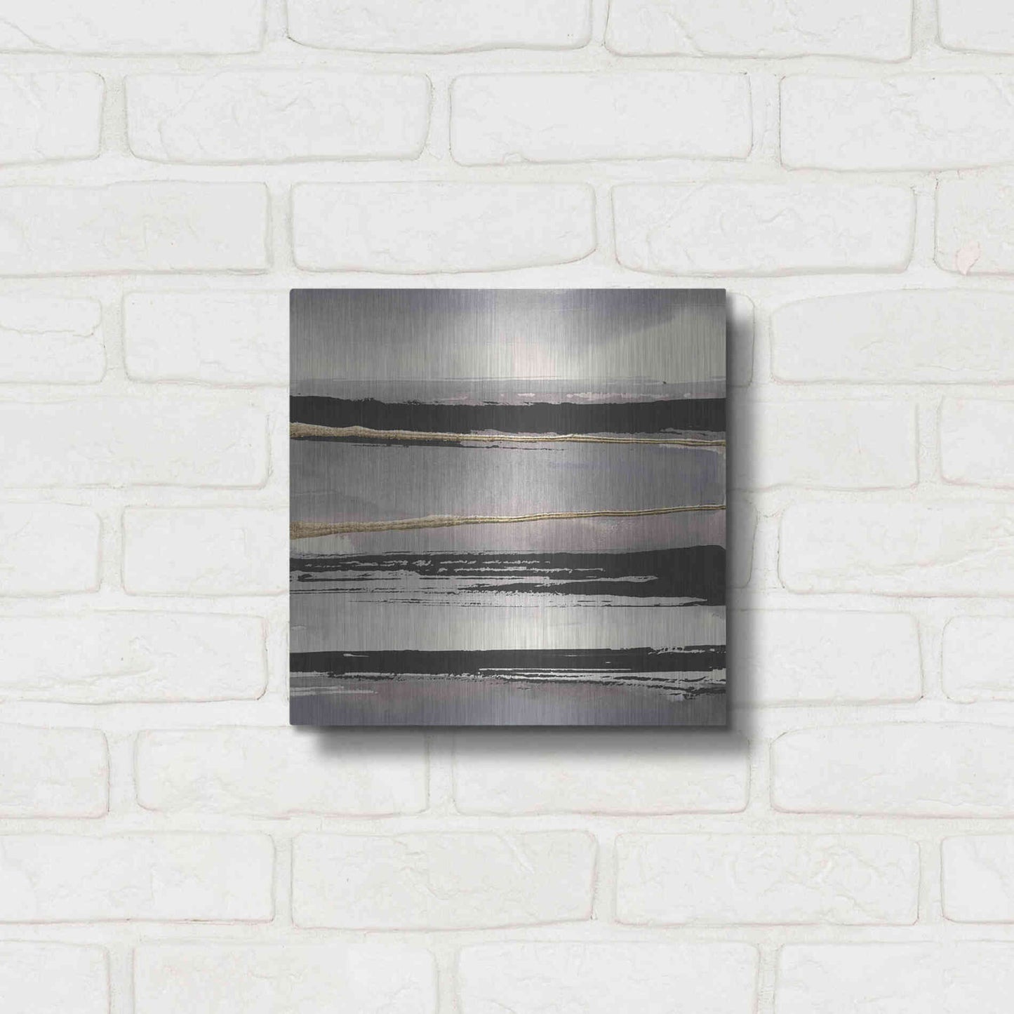 Luxe Metal Art 'Gilded Grey I' by Chris Paschke, Metal Wall Art,12x12