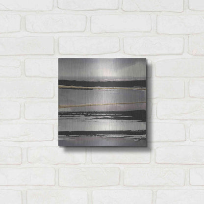 Luxe Metal Art 'Gilded Grey I' by Chris Paschke, Metal Wall Art,12x12