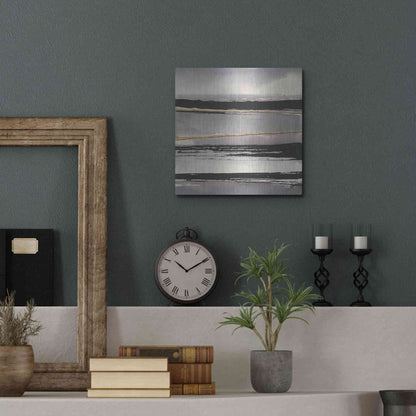 Luxe Metal Art 'Gilded Grey I' by Chris Paschke, Metal Wall Art,12x12
