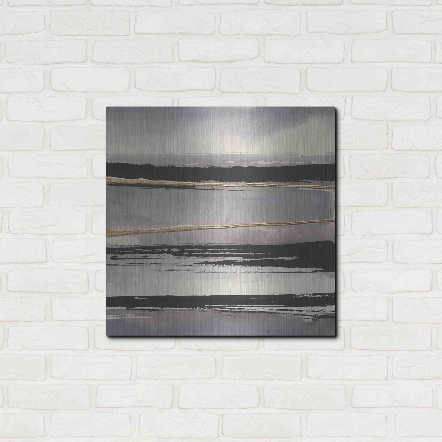 Luxe Metal Art 'Gilded Grey I' by Chris Paschke, Metal Wall Art,24x24