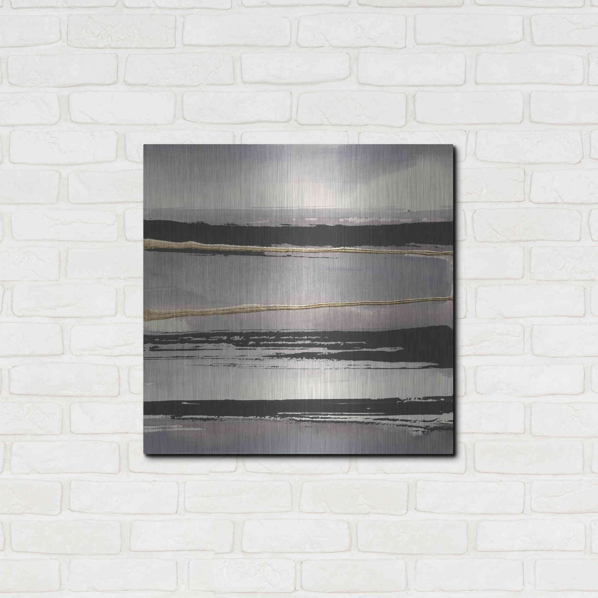 Luxe Metal Art 'Gilded Grey I' by Chris Paschke, Metal Wall Art,24x24