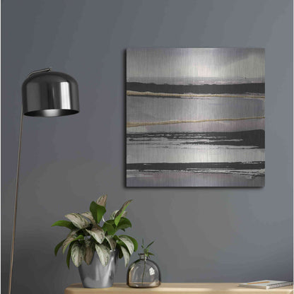 Luxe Metal Art 'Gilded Grey I' by Chris Paschke, Metal Wall Art,24x24