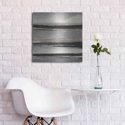 Luxe Metal Art 'Gilded Grey I' by Chris Paschke, Metal Wall Art,24x24