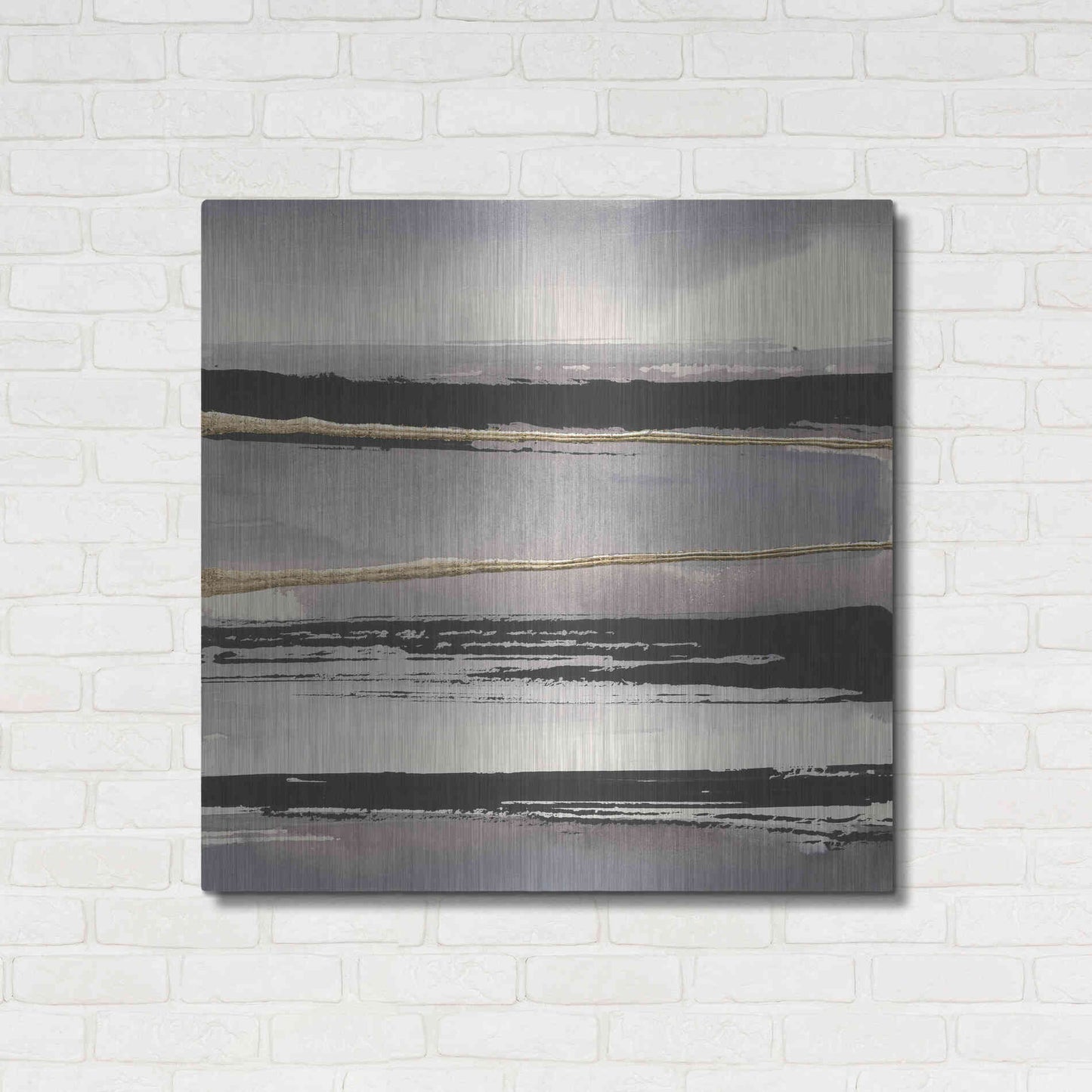 Luxe Metal Art 'Gilded Grey I' by Chris Paschke, Metal Wall Art,36x36