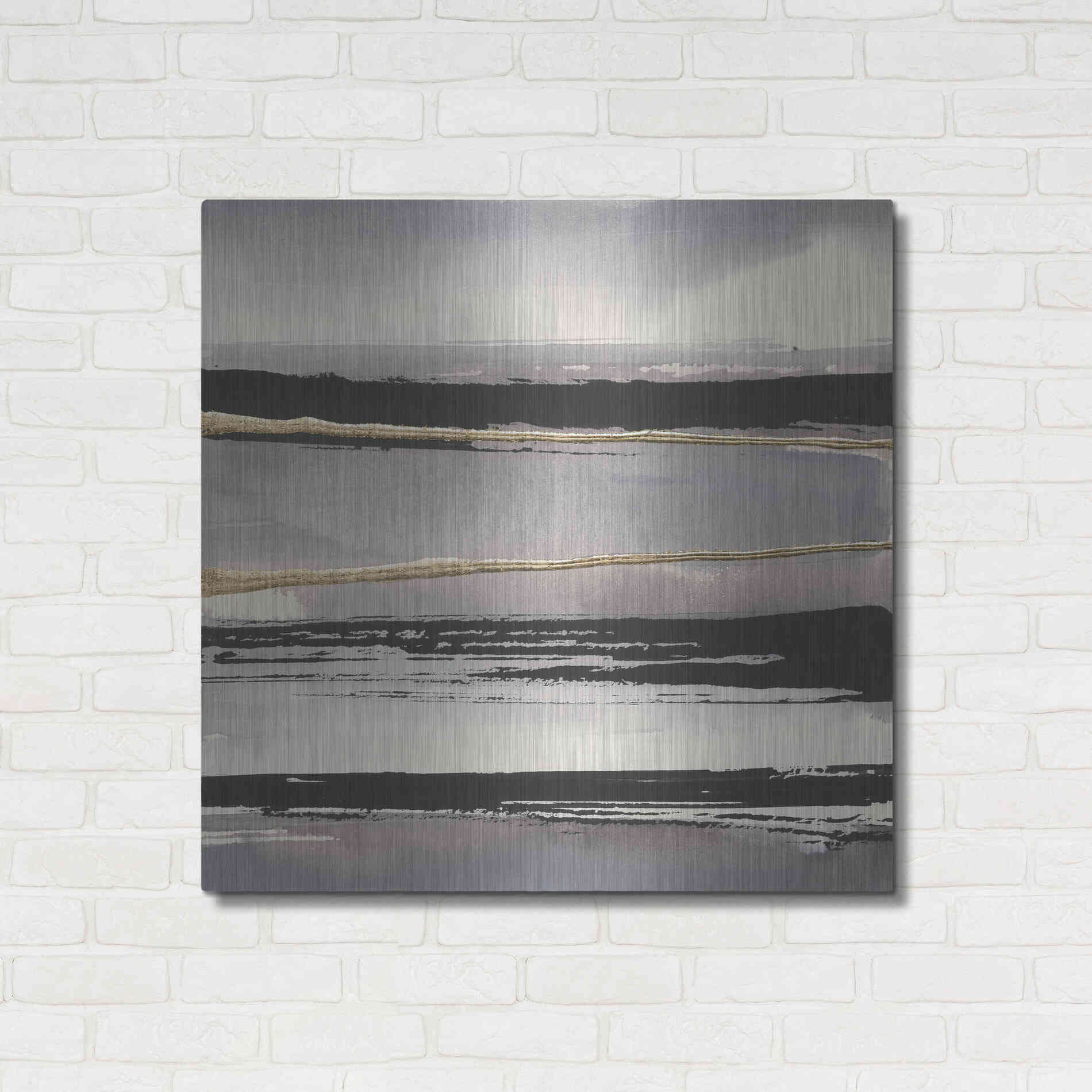 Luxe Metal Art 'Gilded Grey I' by Chris Paschke, Metal Wall Art,36x36