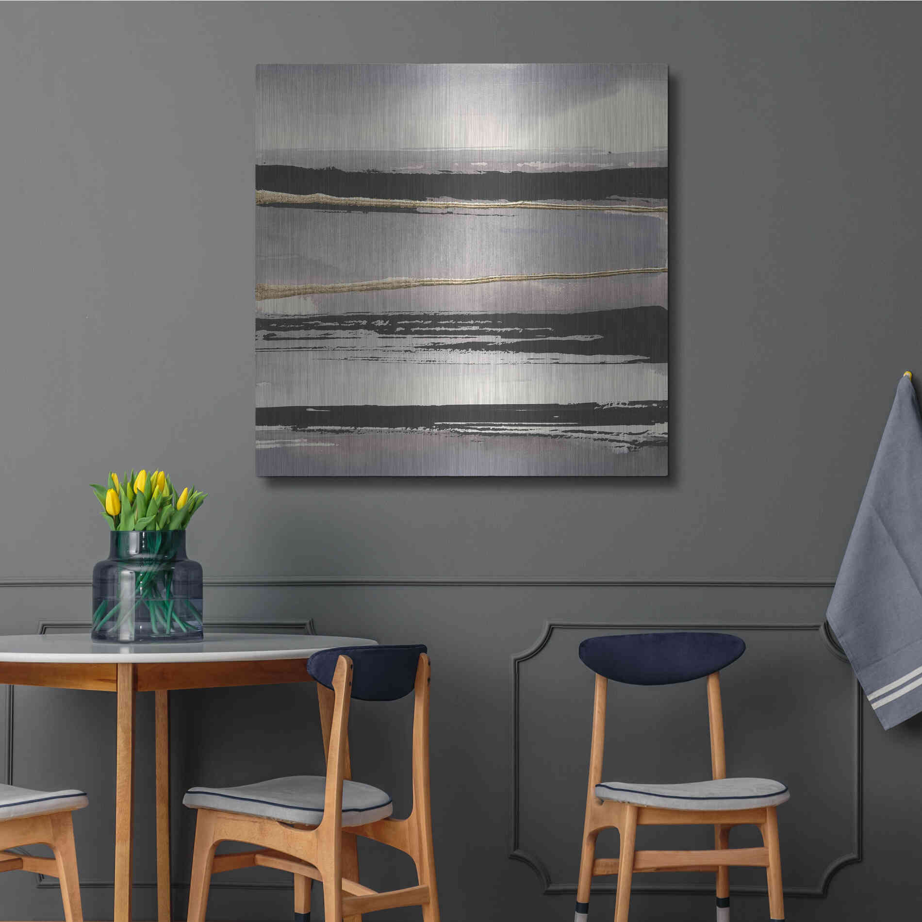 Luxe Metal Art 'Gilded Grey I' by Chris Paschke, Metal Wall Art,36x36