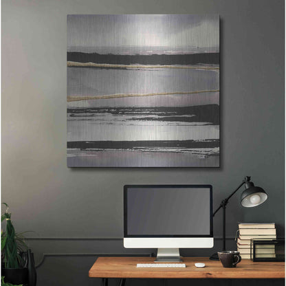 Luxe Metal Art 'Gilded Grey I' by Chris Paschke, Metal Wall Art,36x36