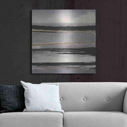 Luxe Metal Art 'Gilded Grey I' by Chris Paschke, Metal Wall Art,36x36