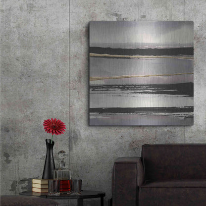 Luxe Metal Art 'Gilded Grey I' by Chris Paschke, Metal Wall Art,36x36