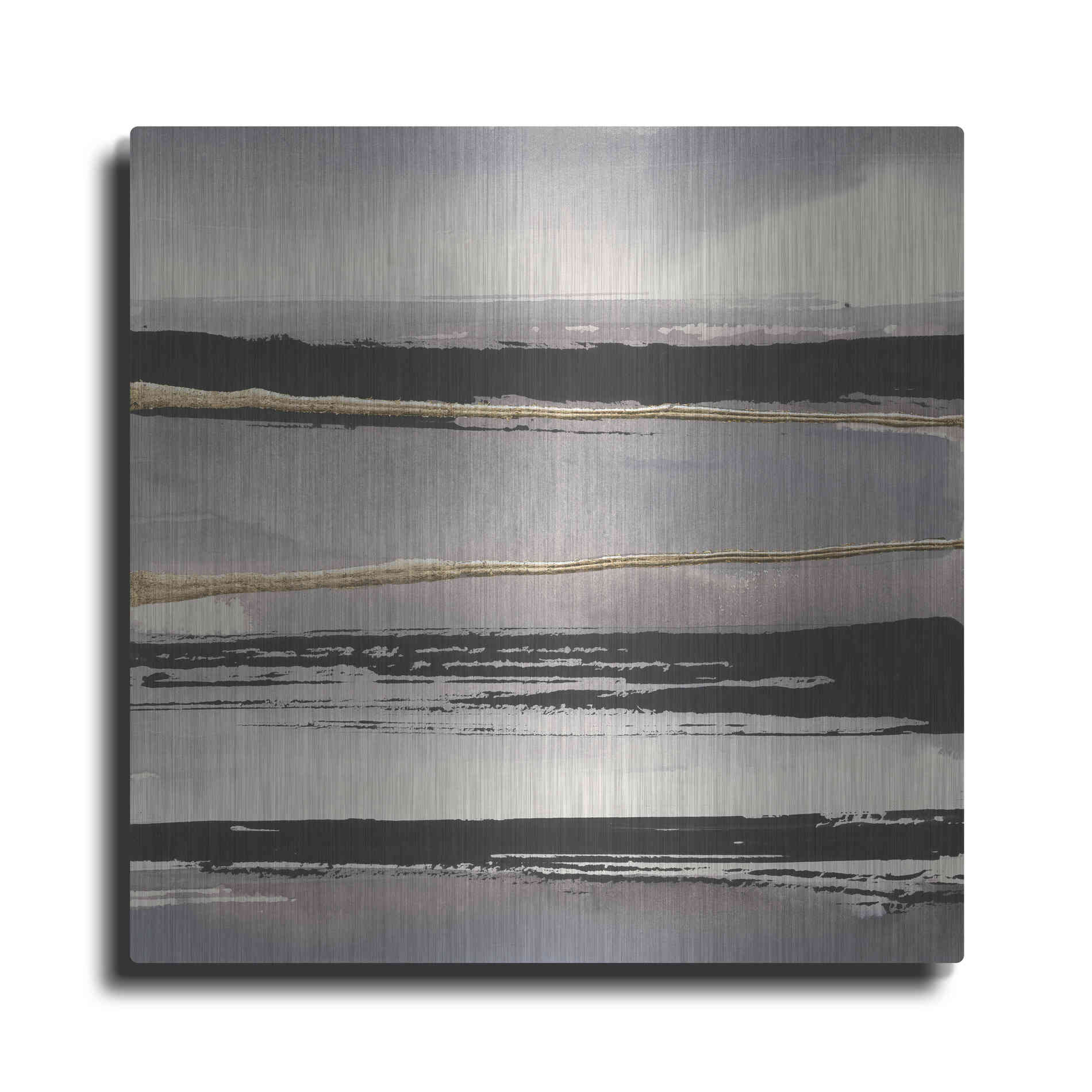Luxe Metal Art 'Gilded Grey I' by Chris Paschke, Metal Wall Art