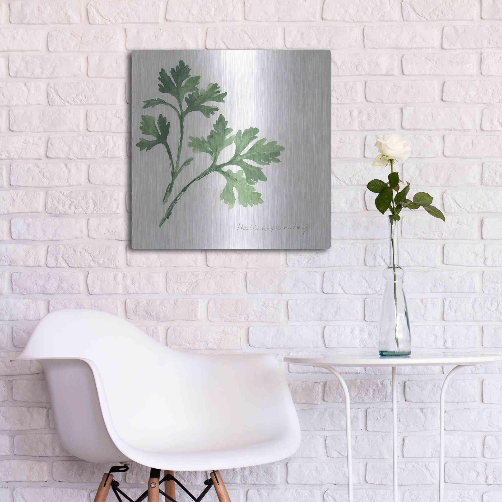 Luxe Metal Art 'Italian Parsley' by Chris Paschke, Metal Wall Art,24x24