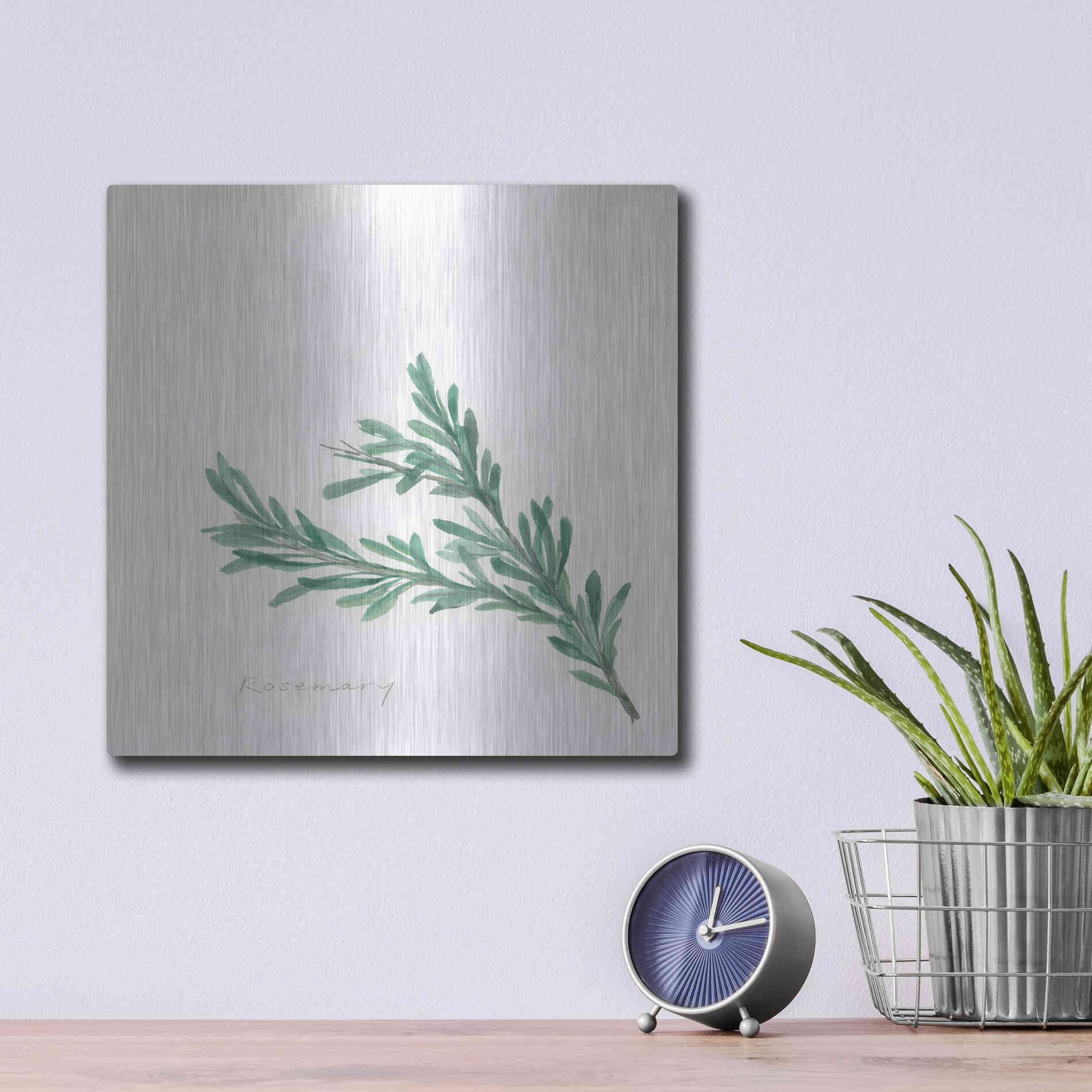 Luxe Metal Art 'Rosemary' by Chris Paschke, Metal Wall Art,12x12