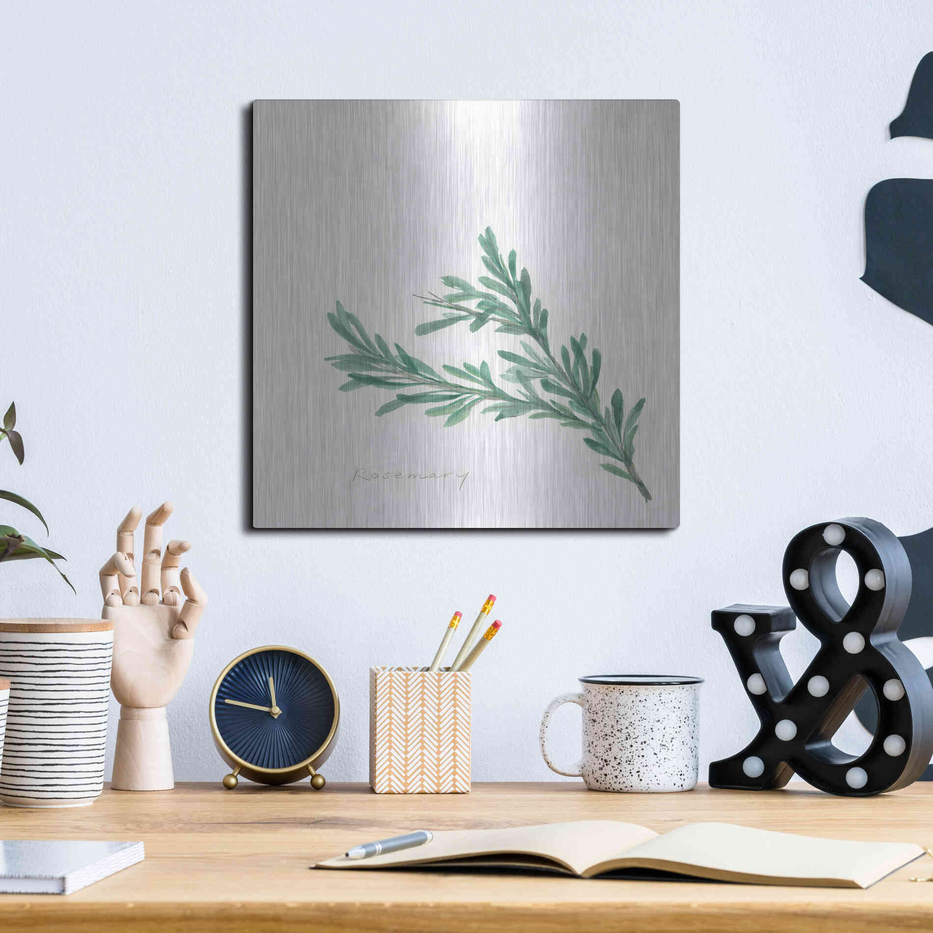 Luxe Metal Art 'Rosemary' by Chris Paschke, Metal Wall Art,12x12