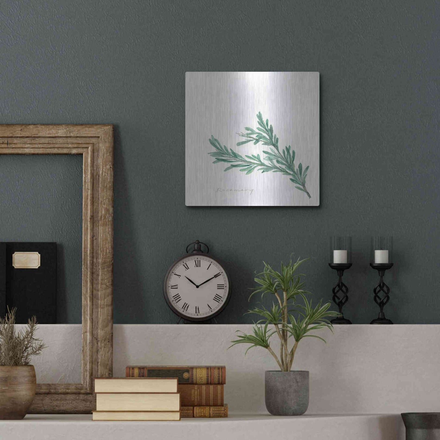 Luxe Metal Art 'Rosemary' by Chris Paschke, Metal Wall Art,12x12