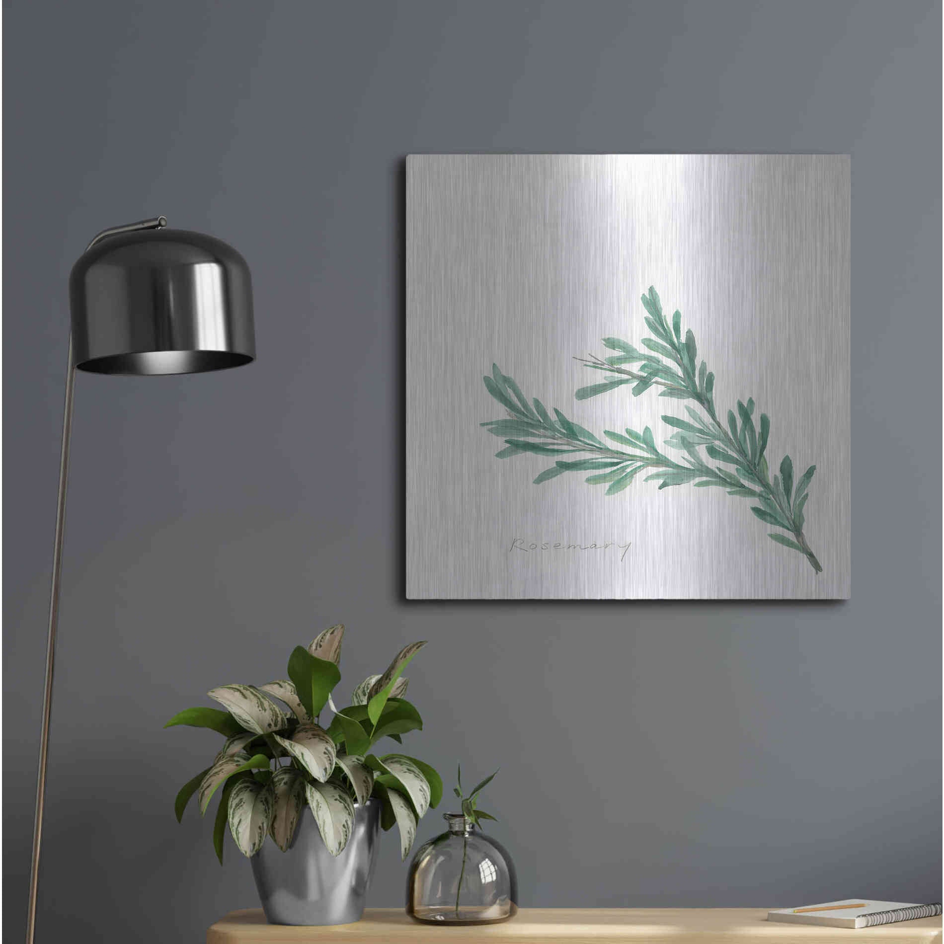 Luxe Metal Art 'Rosemary' by Chris Paschke, Metal Wall Art,24x24