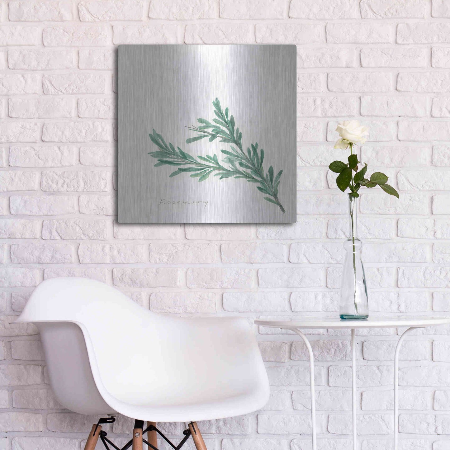 Luxe Metal Art 'Rosemary' by Chris Paschke, Metal Wall Art,24x24