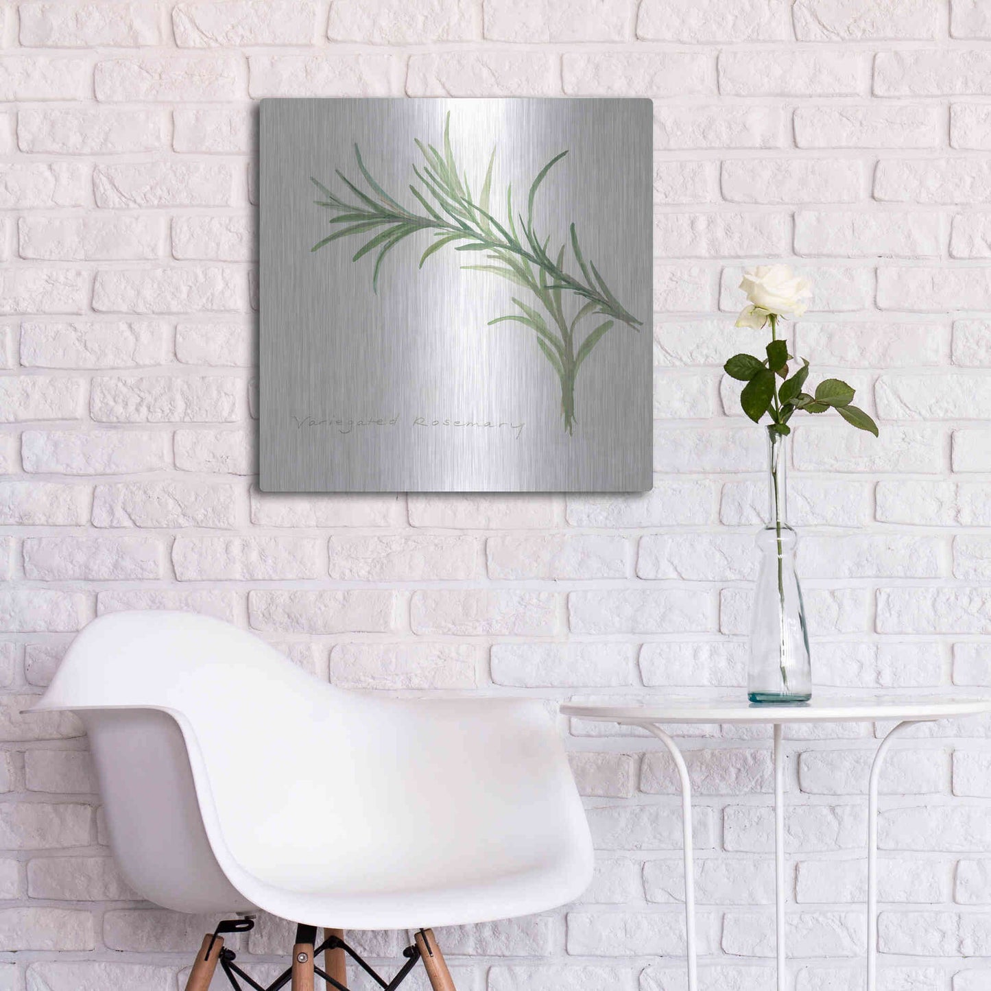 Luxe Metal Art 'Variegated Rosemary' by Chris Paschke, Metal Wall Art,24x24