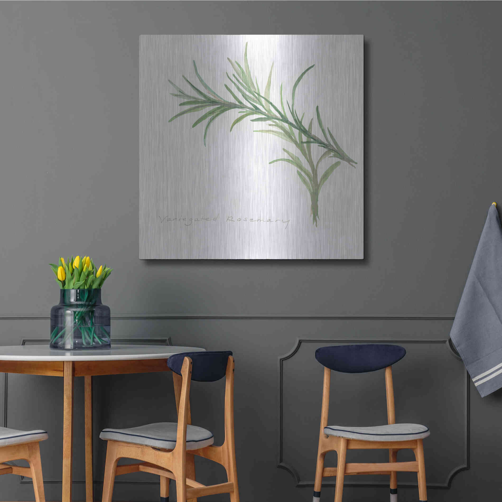 Luxe Metal Art 'Variegated Rosemary' by Chris Paschke, Metal Wall Art,36x36