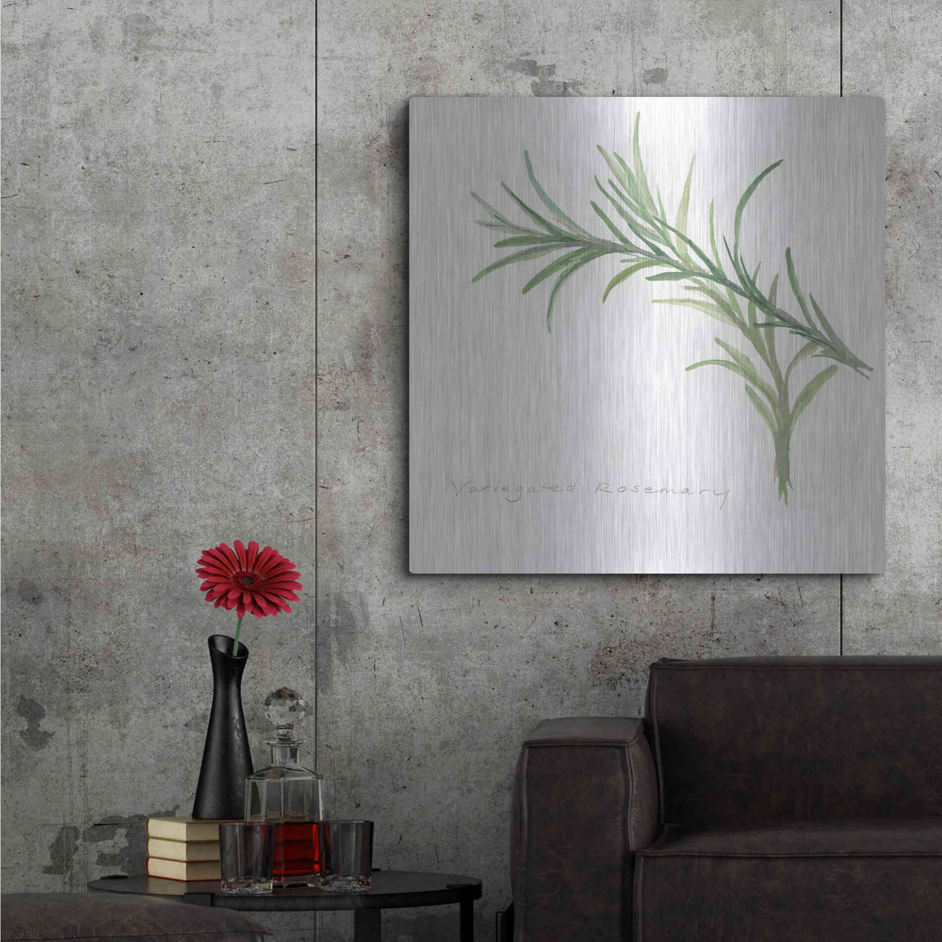 Luxe Metal Art 'Variegated Rosemary' by Chris Paschke, Metal Wall Art,36x36
