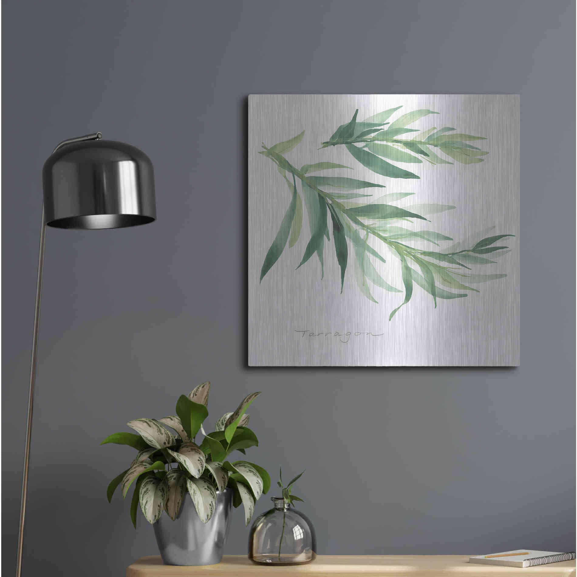 Luxe Metal Art 'Tarragon' by Chris Paschke, Metal Wall Art,24x24