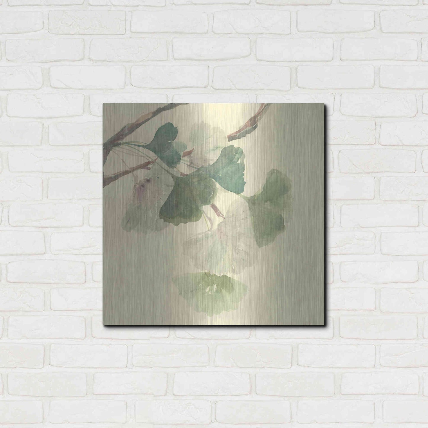 Luxe Metal Art 'Gingko Leaves I' by Chris Paschke, Metal Wall Art,24x24