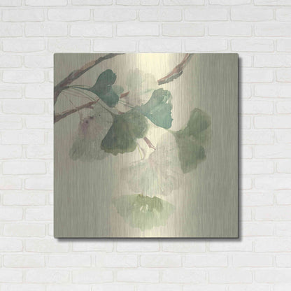 Luxe Metal Art 'Gingko Leaves I' by Chris Paschke, Metal Wall Art,36x36