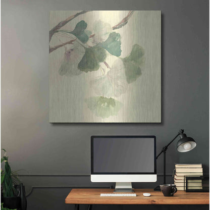 Luxe Metal Art 'Gingko Leaves I' by Chris Paschke, Metal Wall Art,36x36