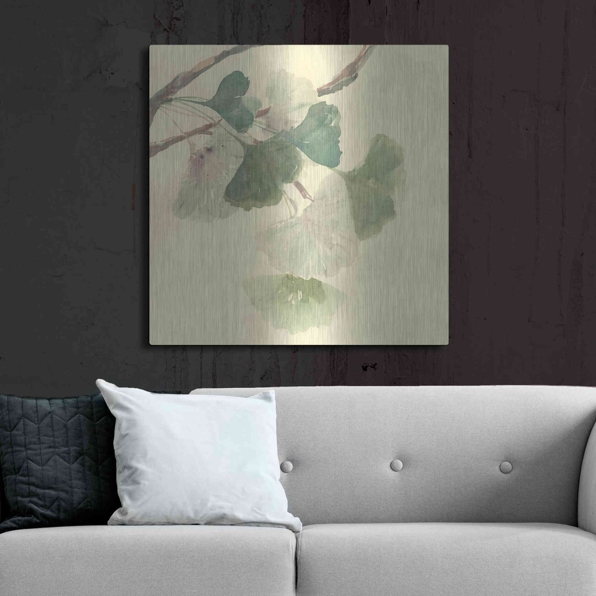 Luxe Metal Art 'Gingko Leaves I' by Chris Paschke, Metal Wall Art,36x36