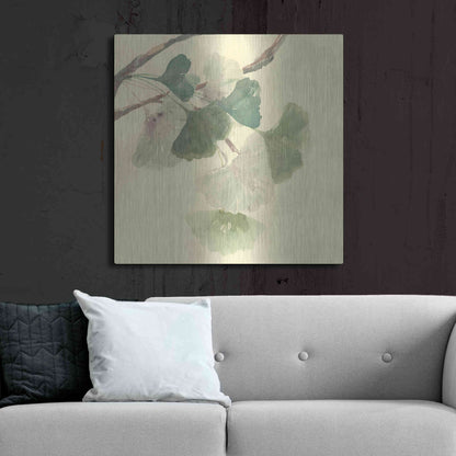 Luxe Metal Art 'Gingko Leaves I' by Chris Paschke, Metal Wall Art,36x36