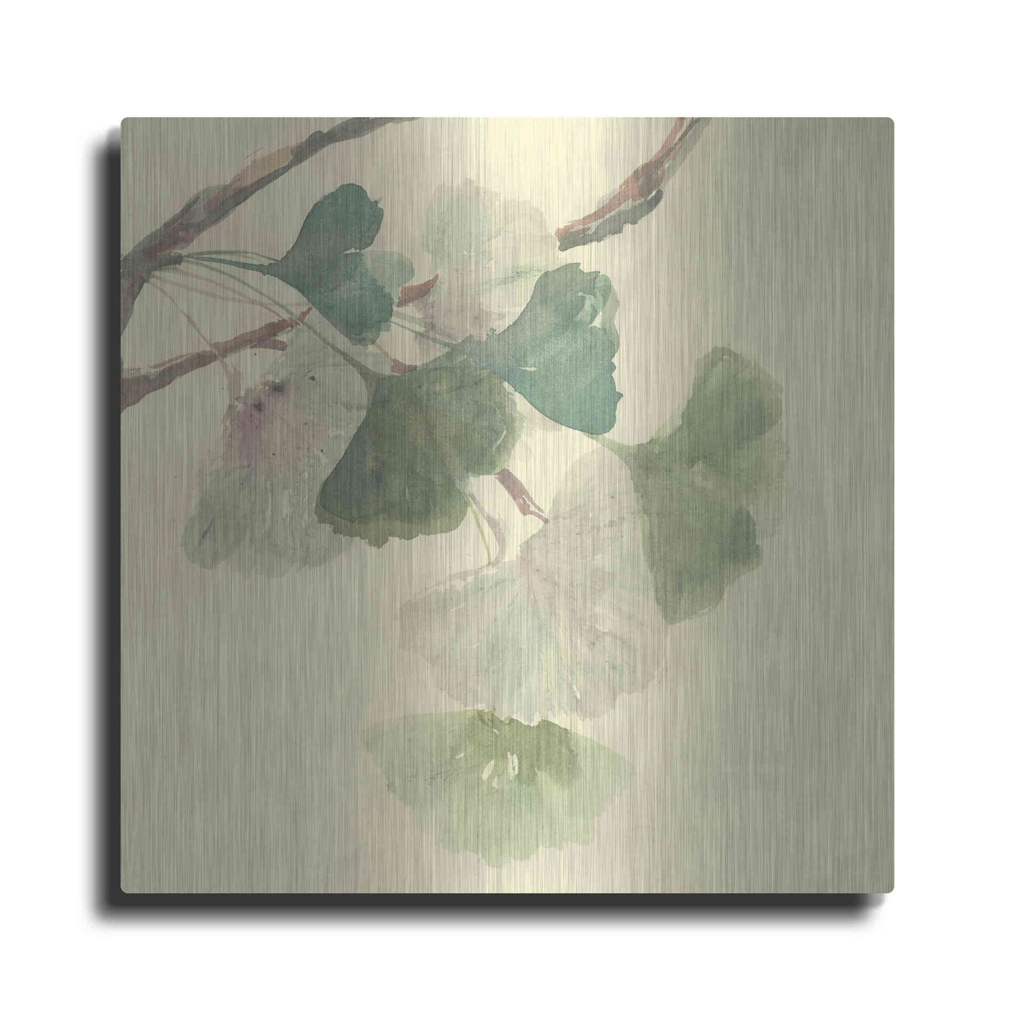Luxe Metal Art 'Gingko Leaves I' by Chris Paschke, Metal Wall Art