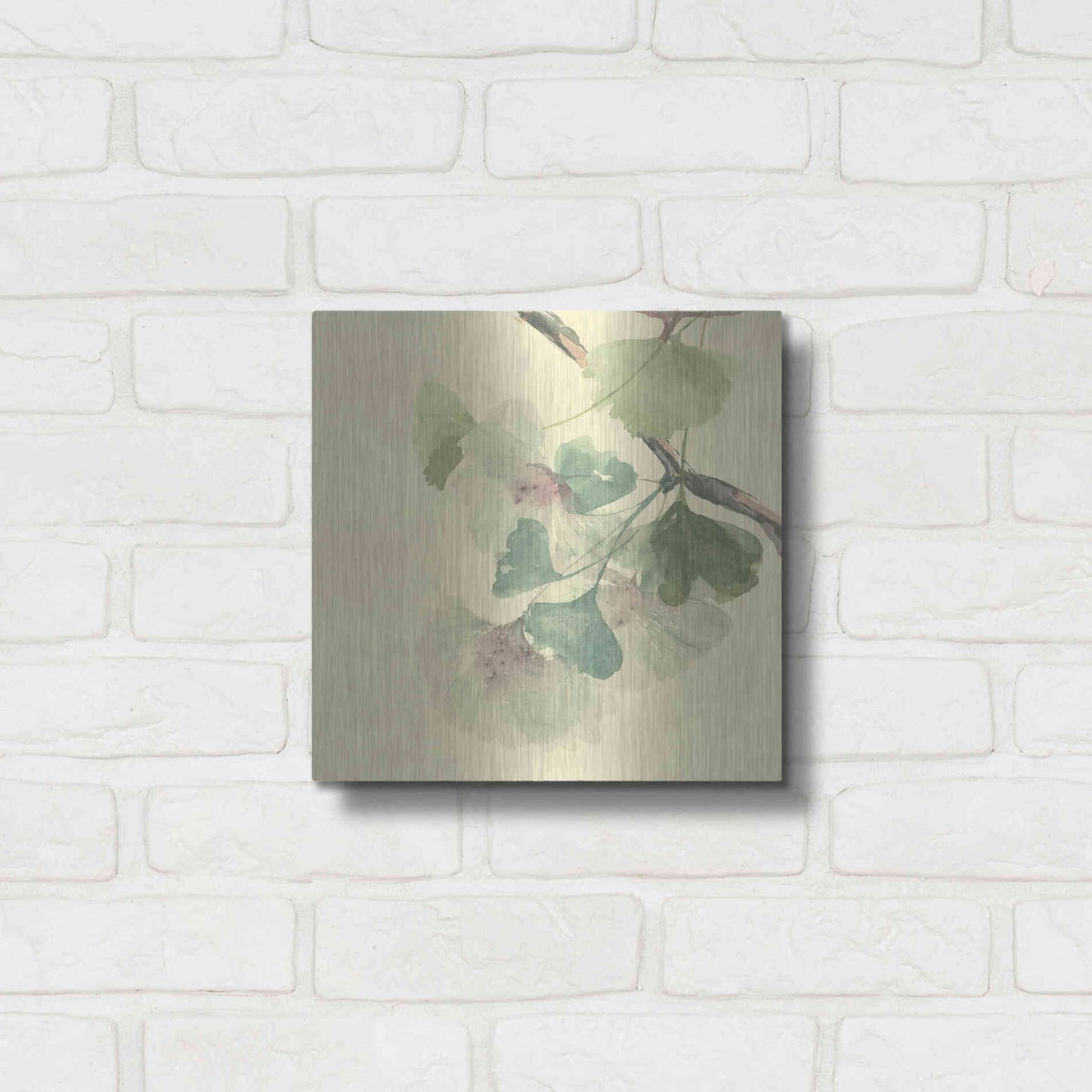 Luxe Metal Art 'Gingko Leaves II' by Chris Paschke, Metal Wall Art,24x24