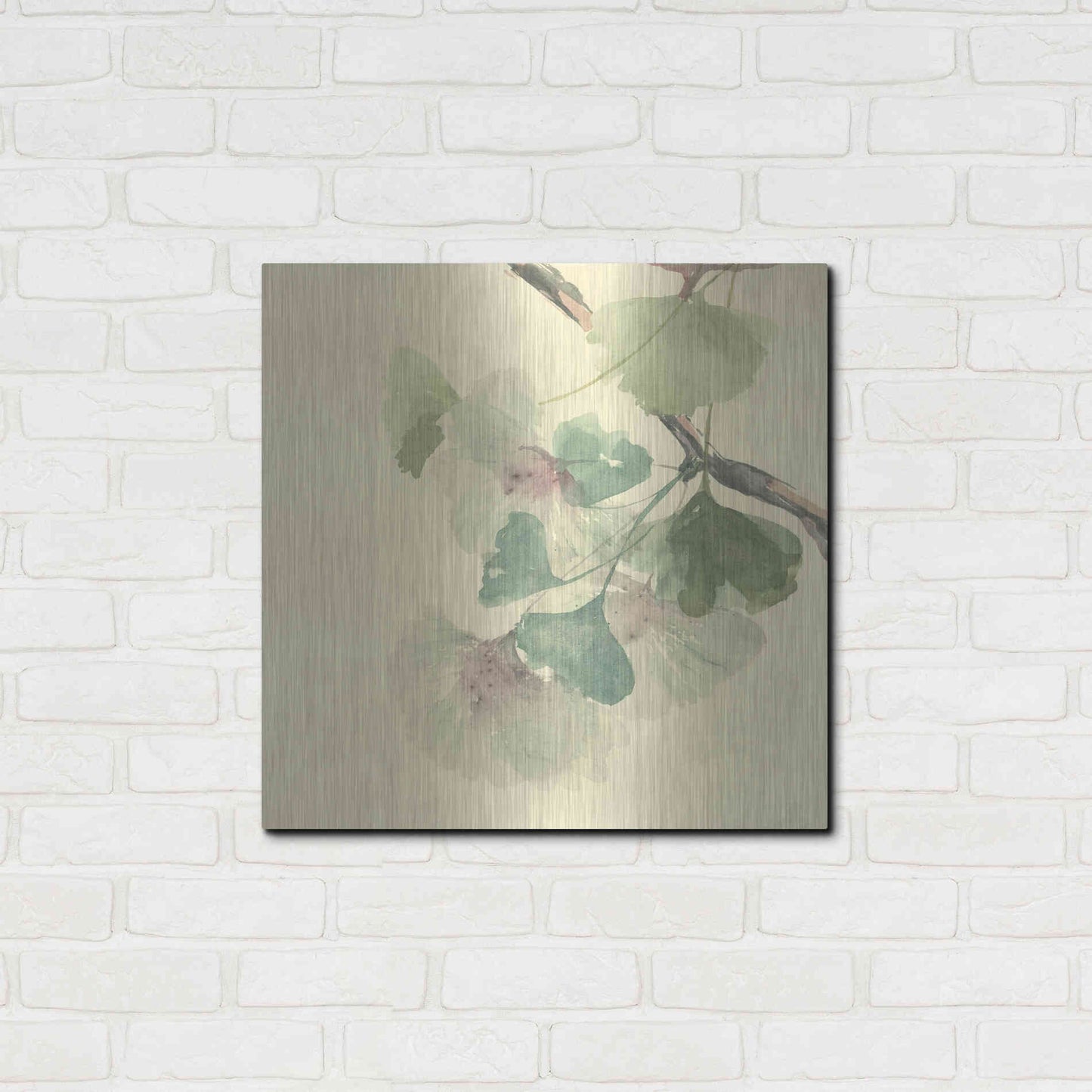 Luxe Metal Art 'Gingko Leaves II' by Chris Paschke, Metal Wall Art,24x24