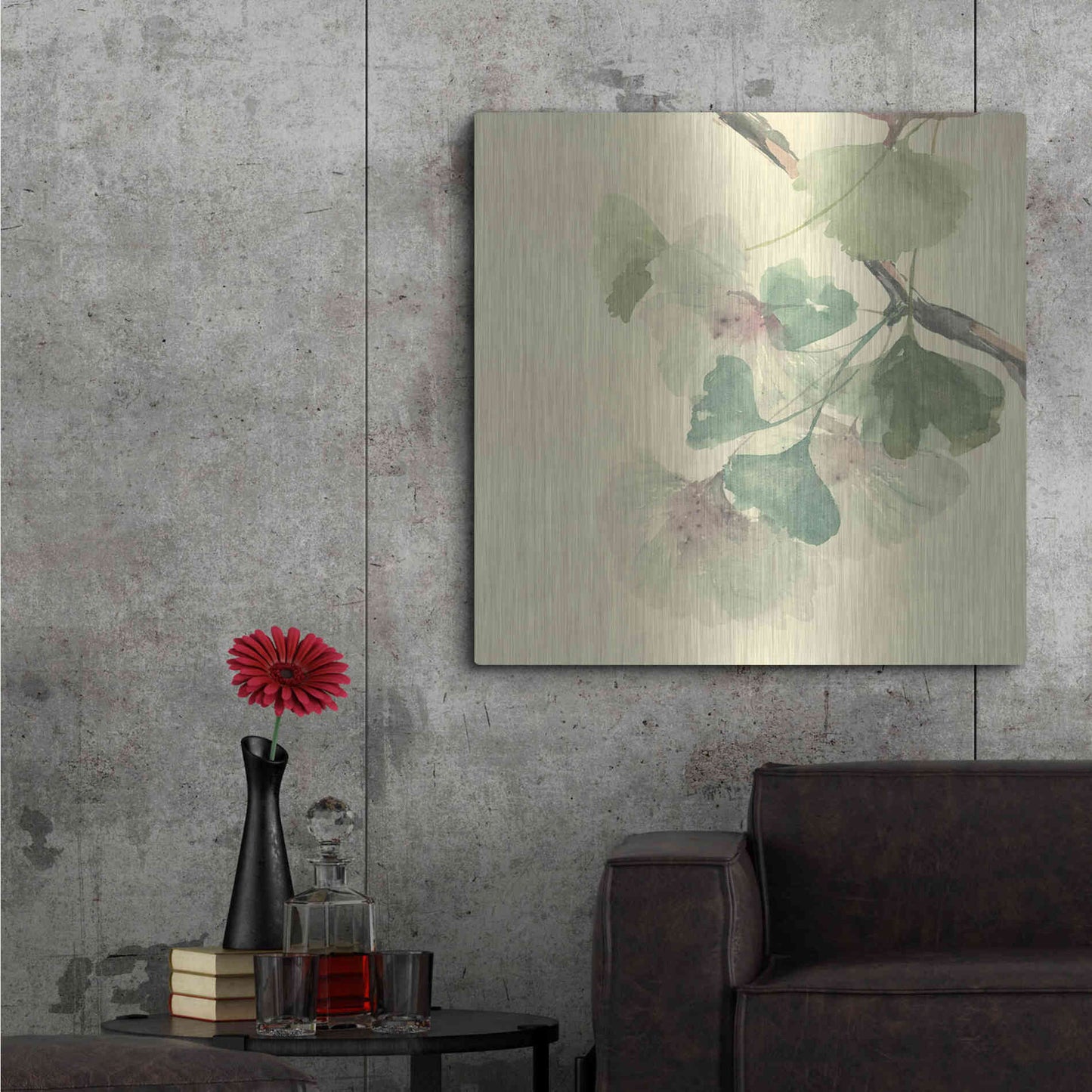 Luxe Metal Art 'Gingko Leaves II' by Chris Paschke, Metal Wall Art,36x36