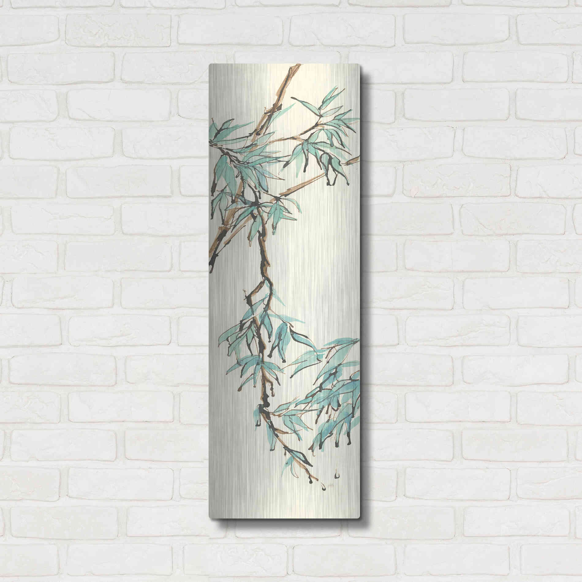 Luxe Metal Art 'Summer Bamboo II' by Chris Paschke, Metal Wall Art,12x36