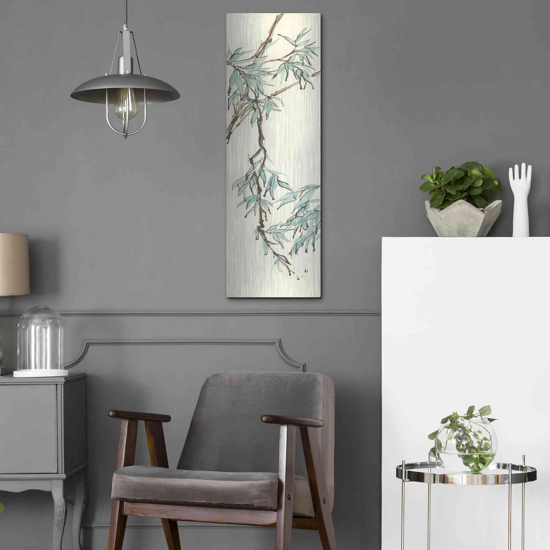Luxe Metal Art 'Summer Bamboo II' by Chris Paschke, Metal Wall Art,12x36