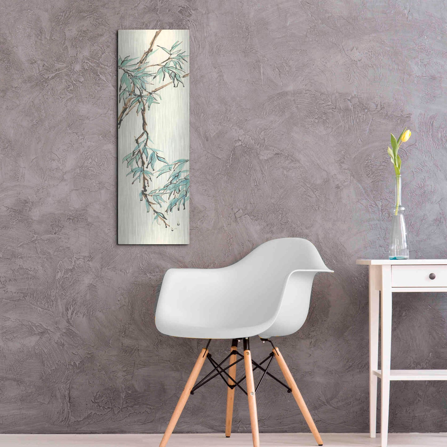 Luxe Metal Art 'Summer Bamboo II' by Chris Paschke, Metal Wall Art,12x36