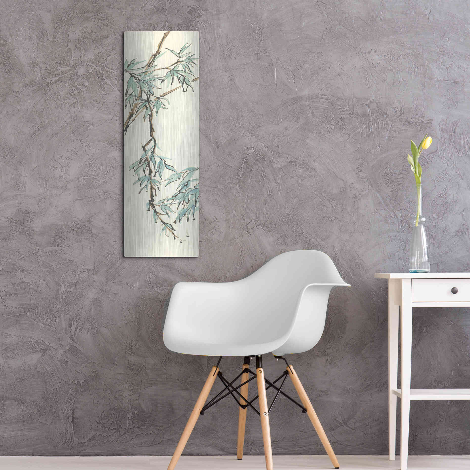 Luxe Metal Art 'Summer Bamboo II' by Chris Paschke, Metal Wall Art,12x36