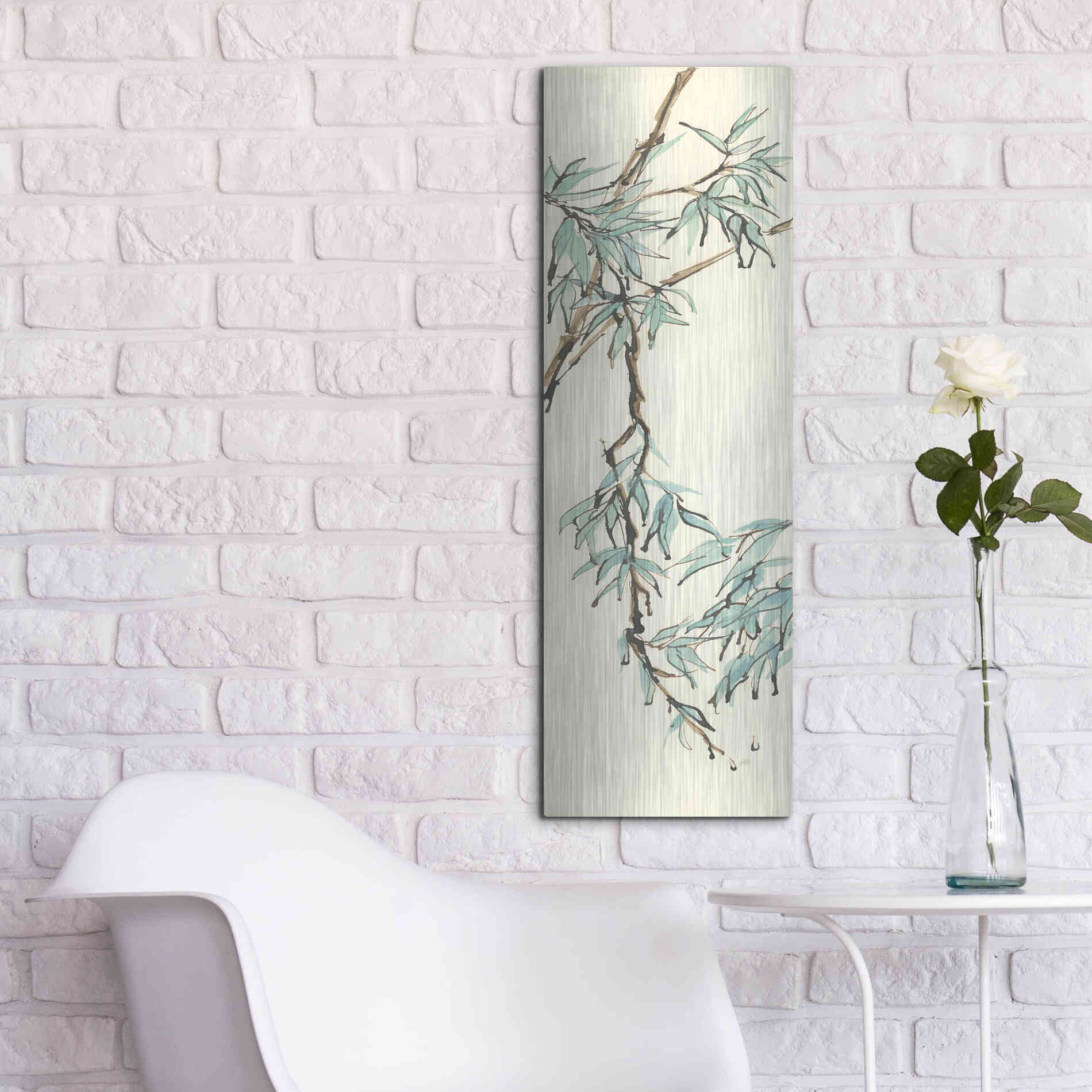 Luxe Metal Art 'Summer Bamboo II' by Chris Paschke, Metal Wall Art,12x36