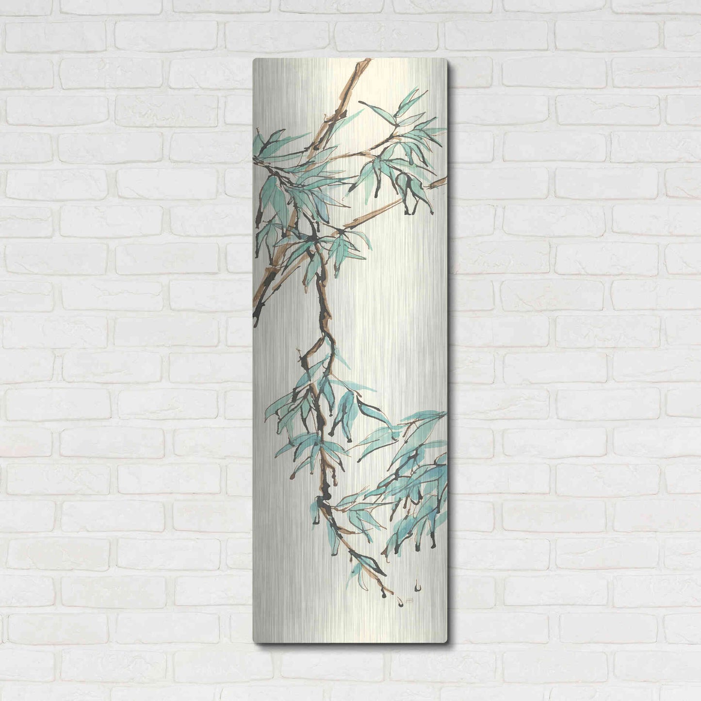 Luxe Metal Art 'Summer Bamboo II' by Chris Paschke, Metal Wall Art,16x48