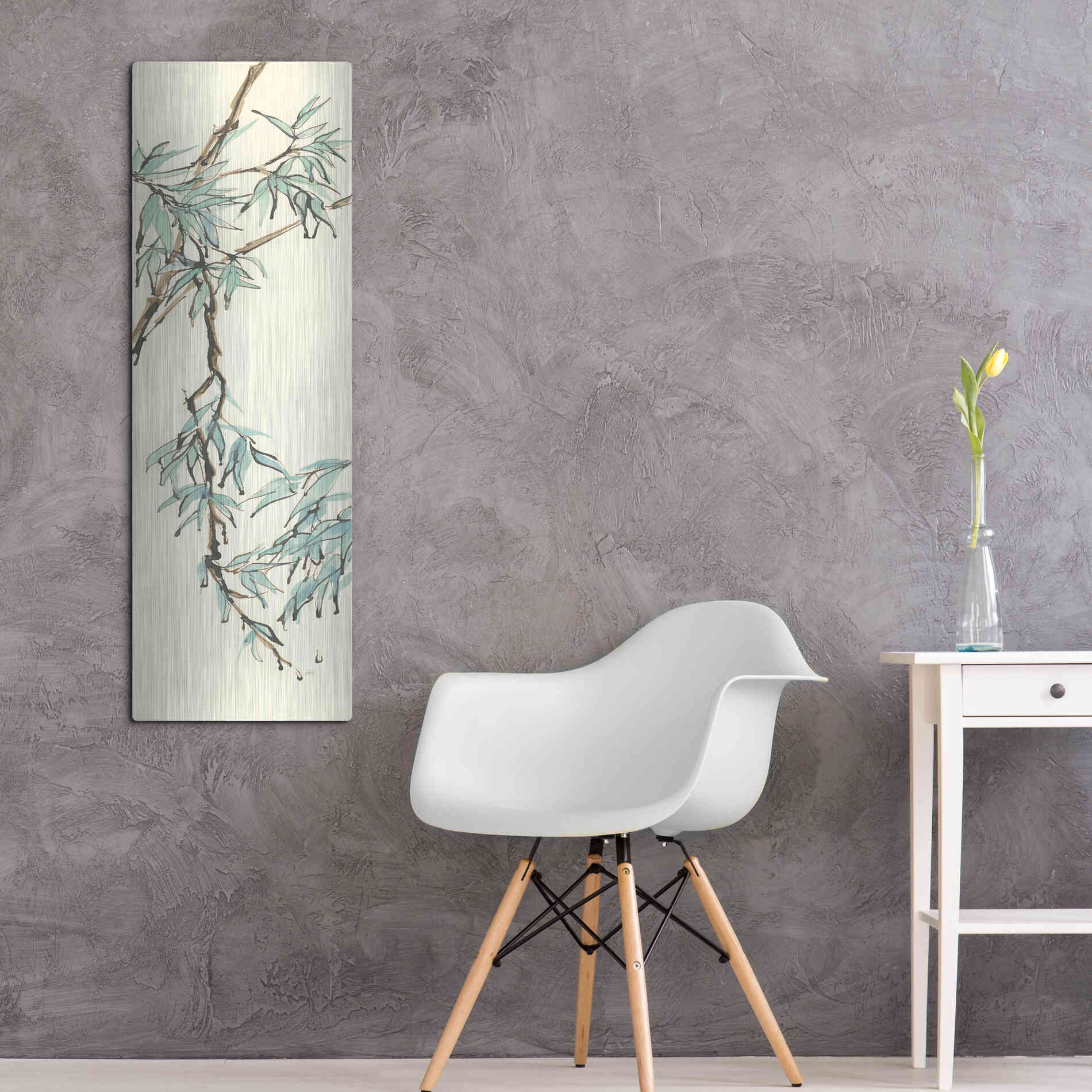 Luxe Metal Art 'Summer Bamboo II' by Chris Paschke, Metal Wall Art,16x48
