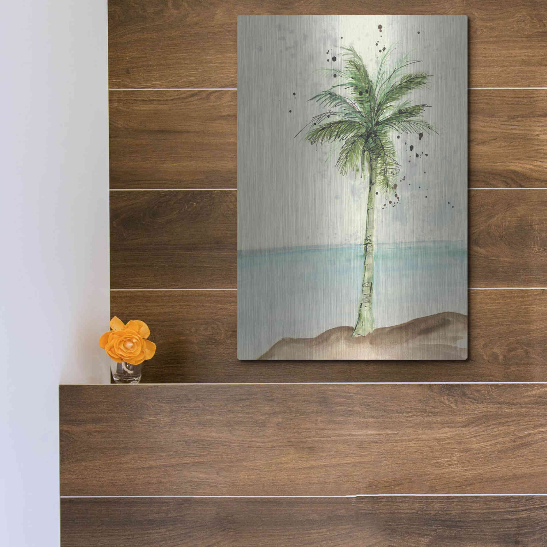 Luxe Metal Art 'African Oil Palm I' by Chris Paschke, Metal Wall Art,12x16