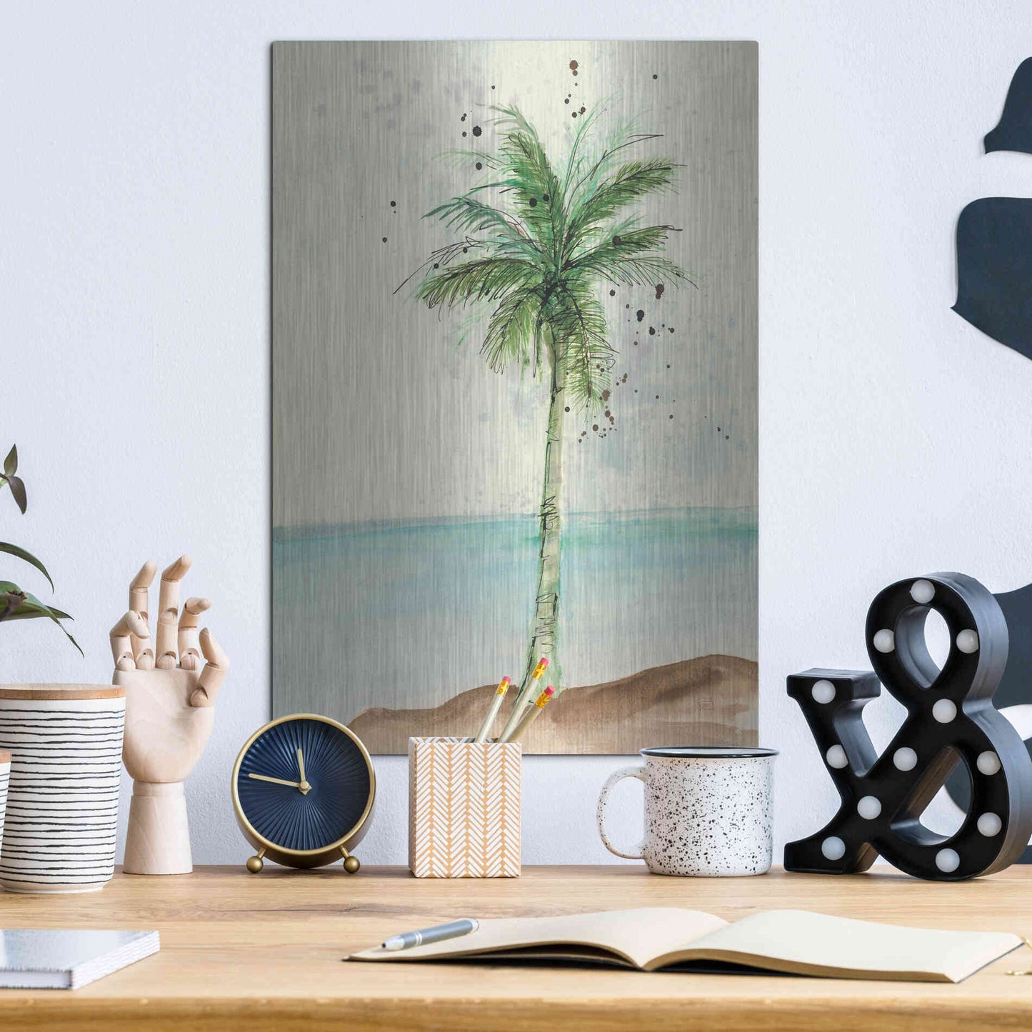 Luxe Metal Art 'African Oil Palm I' by Chris Paschke, Metal Wall Art,12x16