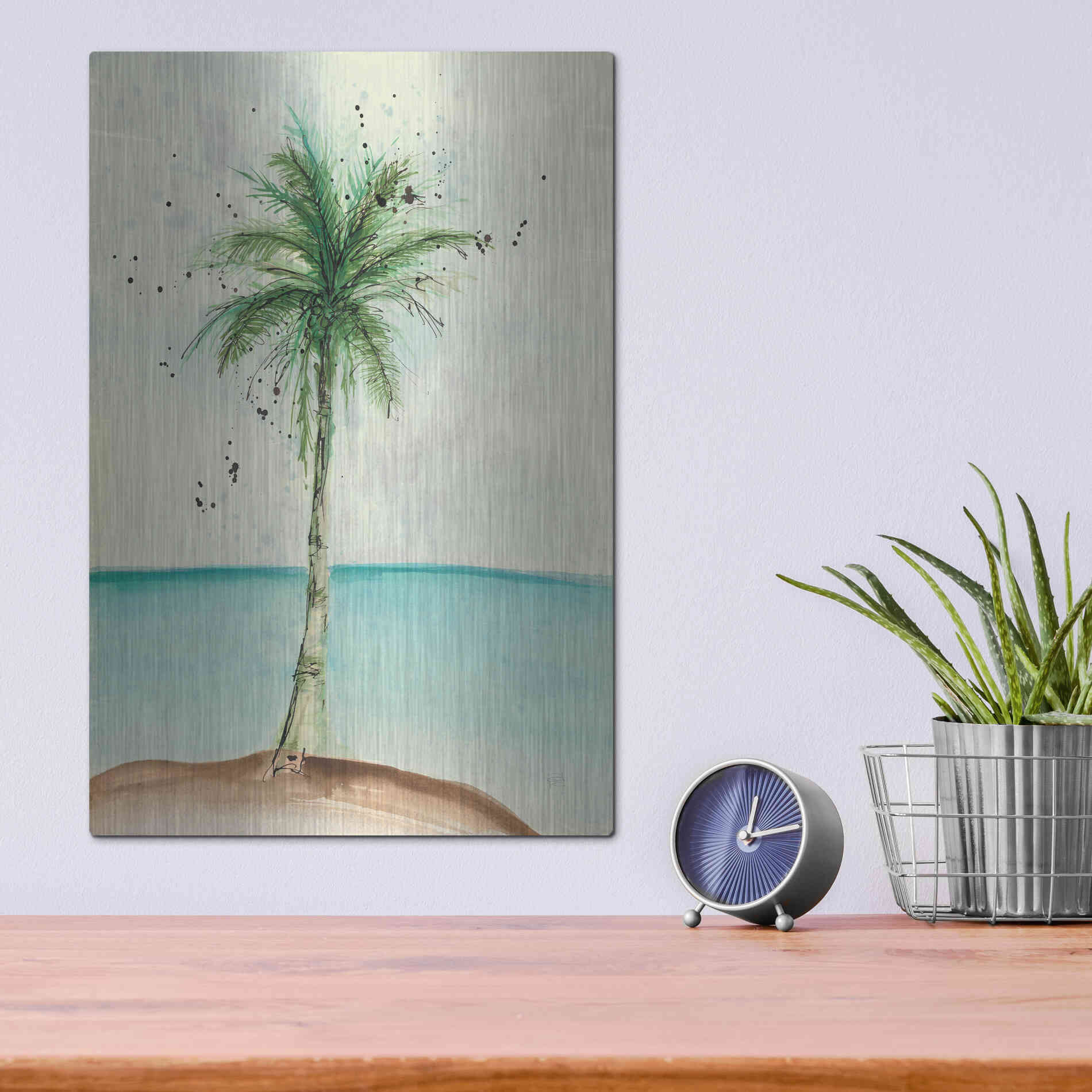 Luxe Metal Art 'African Oil Palm II' by Chris Paschke, Metal Wall Art,12x16